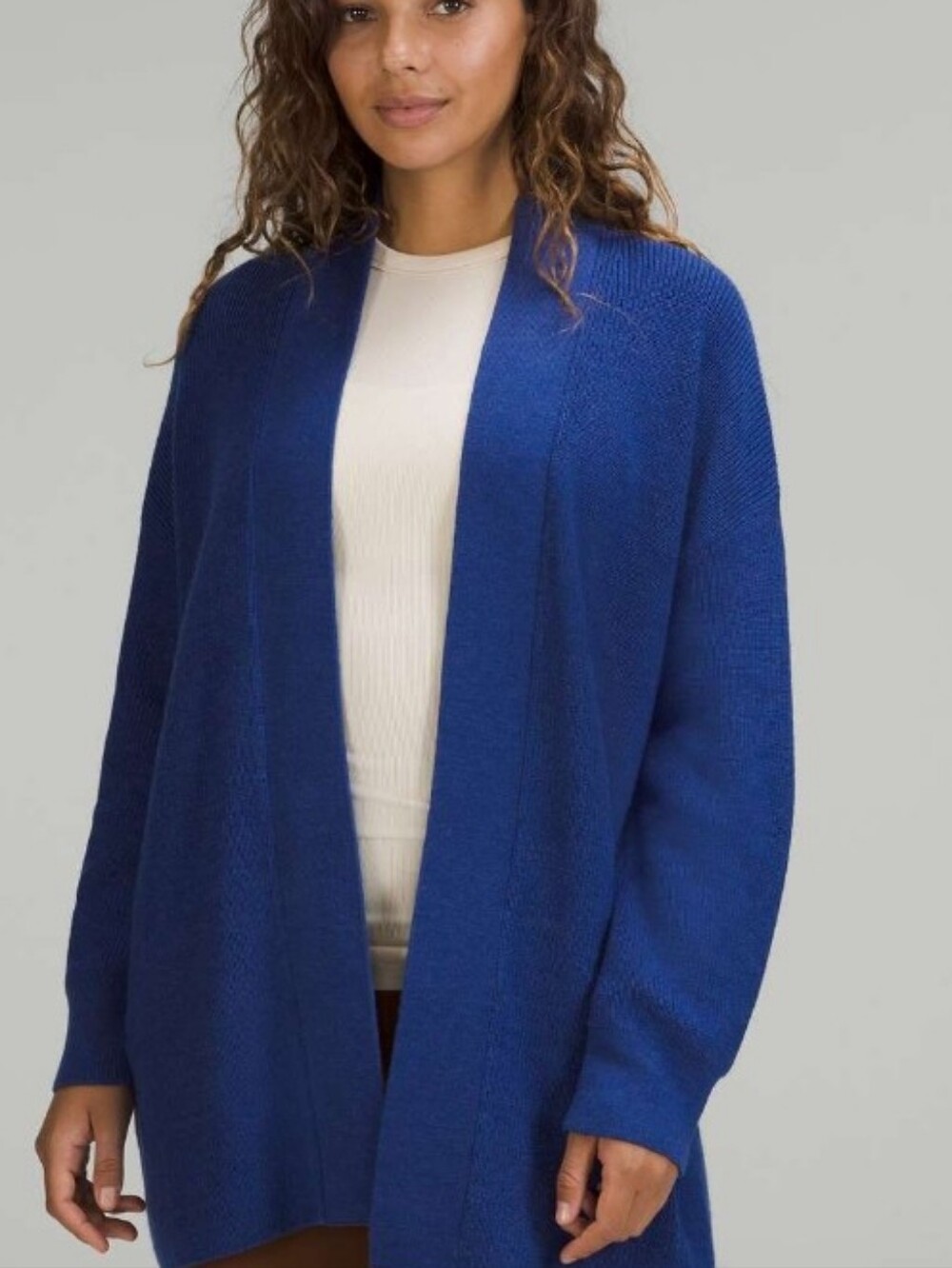 Lululemon Merino Wool-Blend Ribbed Long Wrap Sweater Sz 10